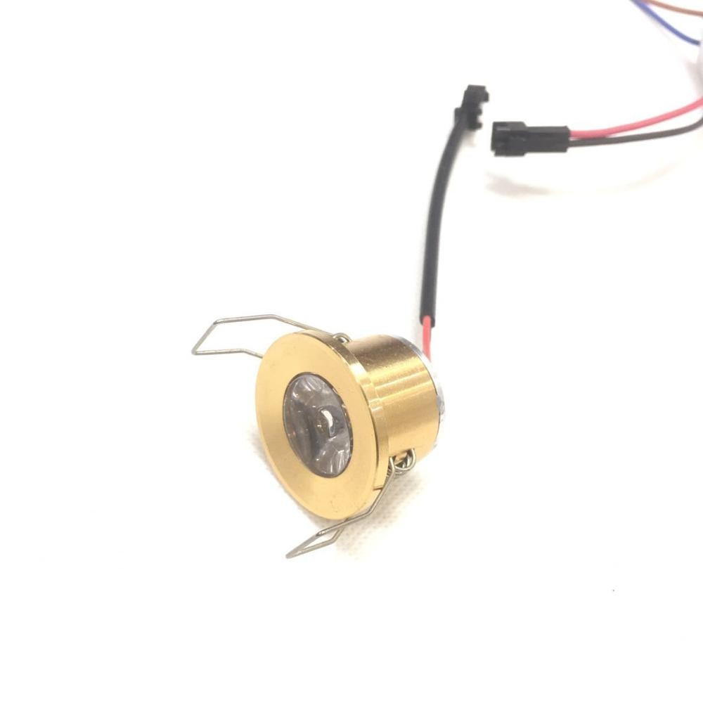 6pcs/lot Led Mini Cabinet Downlight 1w Diameter 31mm Ac230v Gold Frame Recessed Ceiling No Flicker