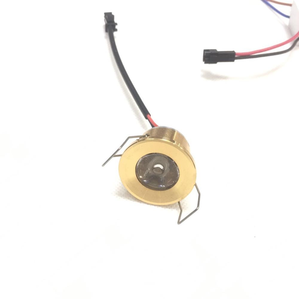6pcs/lot Led Mini Cabinet Downlight 1w Diameter 31mm Ac230v Gold Frame Recessed Ceiling No Flicker