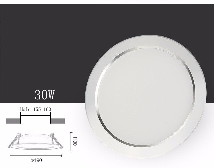 Changeable Led Downlight 5w 7w 9w 12w Ceiling Recessed Light Silver Frame 3 Color Change Warm Nature Cool White AC180-240V