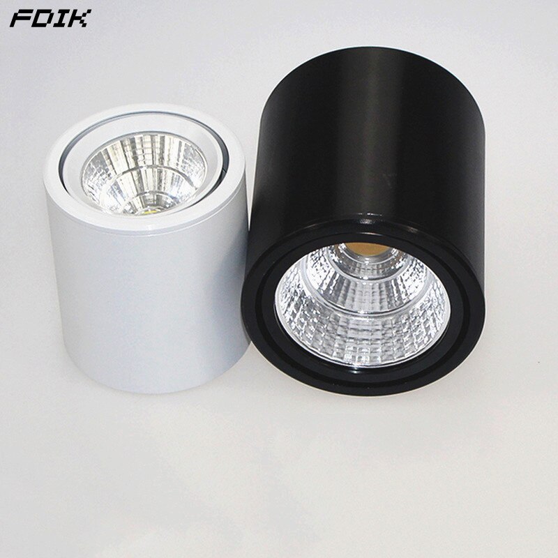 Cylindrical Dimmable COB LED Downlights 7W 10W 12W 15W LED Ceiling Spot Lights AC85-265V LED Lamps Warm Cold White Indoor Lighting
