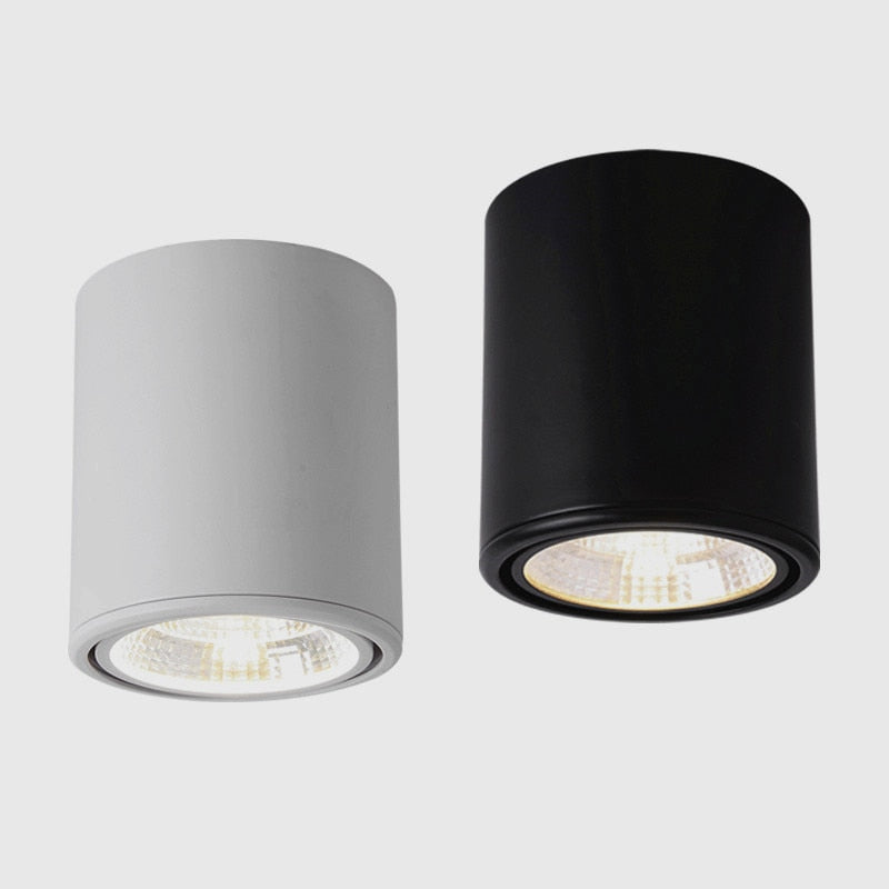 Cylindrical Dimmable COB LED Downlights 7W 10W 12W 15W LED Ceiling Spot Lights AC85-265V LED Lamps Warm Cold White Indoor Lighting