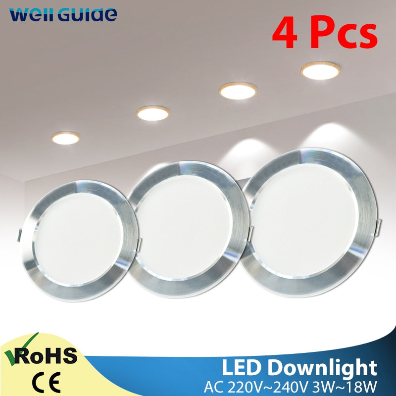 Silver White Ultra Bright LED Downlight 3w 5w 10w 12w 15w 18w Thin Round LED Ceiling Recessed Spot Light AC85~240v DownLight