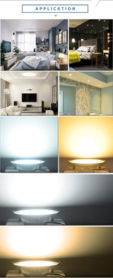 Silver White Ultra Bright LED Downlight 3w 5w 10w 12w 15w 18w Thin Round LED Ceiling Recessed Spot Light AC85~240v DownLight
