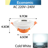 Silver White Ultra Bright LED Downlight 3w 5w 10w 12w 15w 18w Thin Round LED Ceiling Recessed Spot Light AC85~240v DownLight