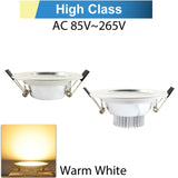 Silver White Ultra Bright LED Downlight 3w 5w 10w 12w 15w 18w Thin Round LED Ceiling Recessed Spot Light AC85~240v DownLight