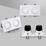 Super Bright LED Dimmable Square Cob Downlight COB 7W 10W 14W 20W LED Spot Light Decoration Ceiling Lamp AC 110V 220V White Body