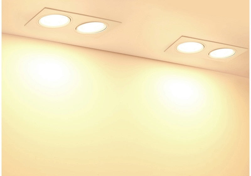 Super Bright LED Dimmable Square Cob Downlight COB 7W 10W 14W 20W LED Spot Light Decoration Ceiling Lamp AC 110V 220V White Body