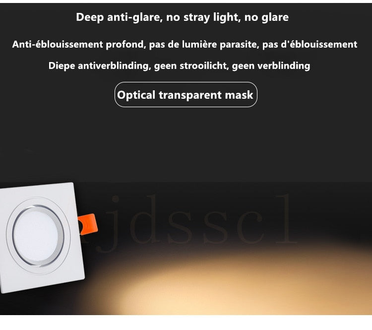 LED Downlight  Square Dimmable light cob Ceiling Spot Light 5w 7w 10w 15w 20w AC85-265V ceiling recessed Lights Indoor Lighting