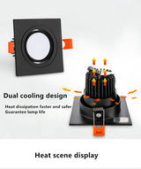 LED Downlight  Square Dimmable light cob Ceiling Spot Light 5w 7w 10w 15w 20w AC85-265V ceiling recessed Lights Indoor Lighting