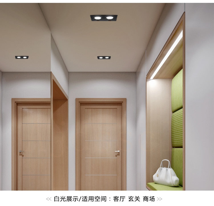 LED Downlight  Square Dimmable light cob Ceiling Spot Light 5w 7w 10w 15w 20w AC85-265V ceiling recessed Lights Indoor Lighting