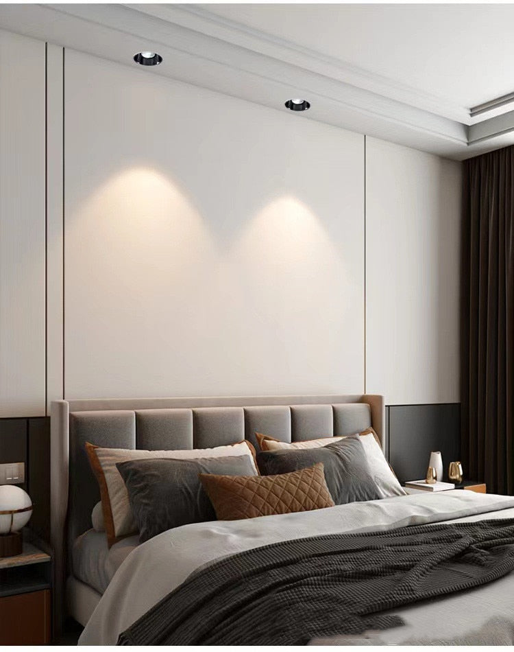 Dimmable Honeycomb Nest Anti-Glare Lens COB Recessed Downlight 110V 220V Round 15W LED Ceiling Spot Light 24° Pic Background