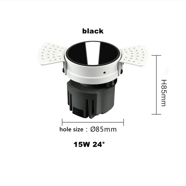 Dimmable Honeycomb Nest Anti-Glare Lens COB Recessed Downlight 110V 220V Round 15W LED Ceiling Spot Light 24° Pic Background