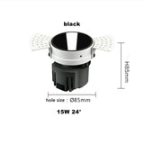 Dimmable Honeycomb Nest Anti-Glare Lens COB Recessed Downlight 110V 220V Round 15W LED Ceiling Spot Light 24° Pic Background