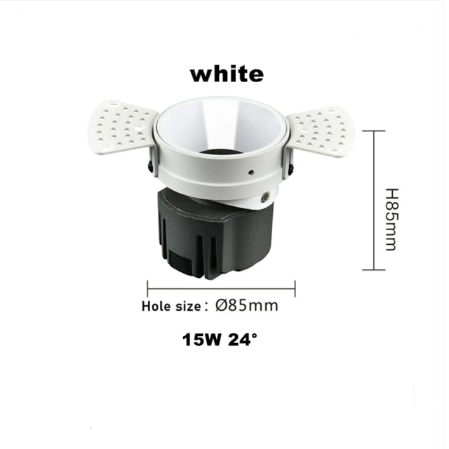 Dimmable Honeycomb Nest Anti-Glare Lens COB Recessed Downlight 110V 220V Round 15W LED Ceiling Spot Light 24° Pic Background