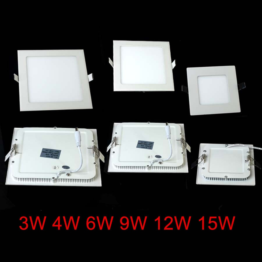 Dimmable LED Ceiling led downlight square panel light 3w 4w 6w 9w 12w 15w 25w ceiling recessed lamp warm/cool white
