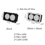 DBF Free Bulb Replace LED Recessed Square Downlight 14W 18W 24W Rotatable Angle LED Ceiling Spot Light with GX5.3 Bulb AC 220V