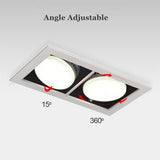 DBF Free Bulb Replace LED Recessed Square Downlight 14W 18W 24W Rotatable Angle LED Ceiling Spot Light with GX5.3 Bulb AC 220V