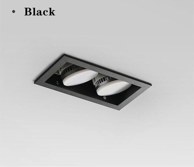 DBF Free Bulb Replace LED Recessed Square Downlight 14W 18W 24W Rotatable Angle LED Ceiling Spot Light with GX5.3 Bulb AC 220V