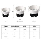 LED Downlight Spot Light Led Lamp 220V 110V Spotlight Recessed Ceiling 7/10/15/20W DownLight COB For Kitchen Indoor Lighting