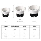 LED Downlight Spot Light Led Lamp 220V 110V Spotlight Recessed Ceiling 7/10/15/20W DownLight COB For Kitchen Indoor Lighting