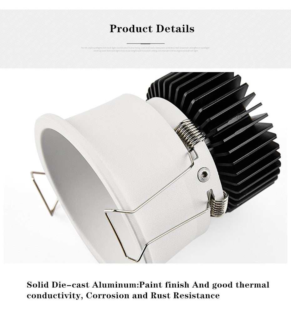 LED Downlight Spot Light Led Lamp 220V 110V Spotlight Recessed Ceiling 7/10/15/20W DownLight COB For Kitchen Indoor Lighting