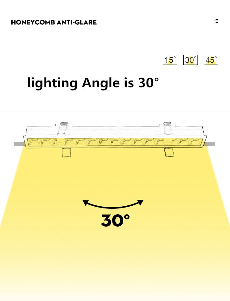 Dimmable Recessed Strip LED Ceiling Lights 10W 20W 30W 40W COB Downlights AC85~265V LED Lamp indoor Lighting