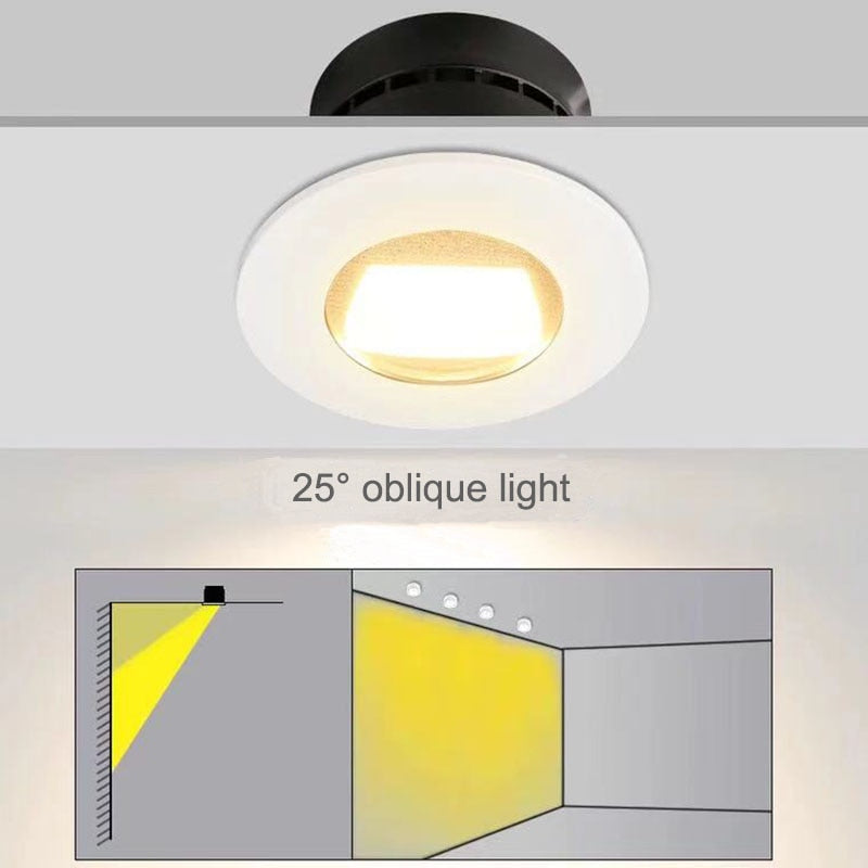 Surface mounted LED downlight C0B spotlight 3W 5W 7W 10W ultra-thin driverless 25° oblique spot light LED ceiling light AC220V