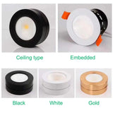 Surface mounted LED downlight C0B spotlight 3W 5W 7W 10W ultra-thin driverless 25° oblique spot light LED ceiling light AC220V