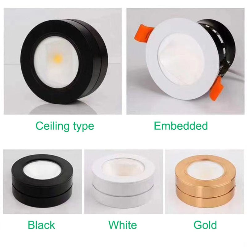 Surface mounted LED downlight C0B spotlight 3W 5W 7W 10W ultra-thin driverless 25° oblique spot light LED ceiling light AC220V