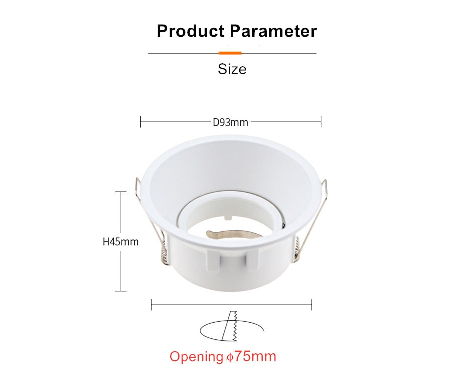 DBF Anti Glare Recessed Ceiling Lighting Frame LED Downlights Fitting GU5.3 GU10 MR16 Without Bulb Changeable Base Socket Light