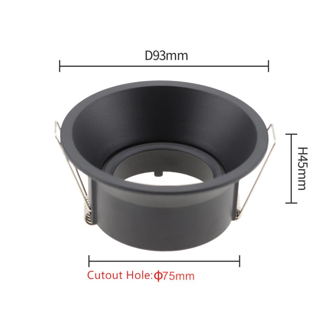 DBF Anti Glare Recessed Ceiling Lighting Frame LED Downlights Fitting GU5.3 GU10 MR16 Without Bulb Changeable Base Socket Light