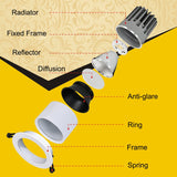 LED downlight 5w 7w 10w lamp Ultra bright spot lighting for living room bedroom recessed led ceiling light Anti-glare 110V 230V