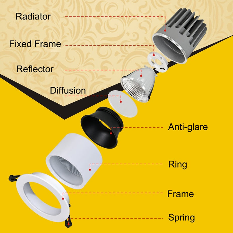 LED downlight 5w 7w 10w lamp Ultra bright spot lighting for living room bedroom recessed led ceiling light Anti-glare 110V 230V