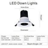 LED downlight 5w 7w 10w lamp Ultra bright spot lighting for living room bedroom recessed led ceiling light Anti-glare 110V 230V