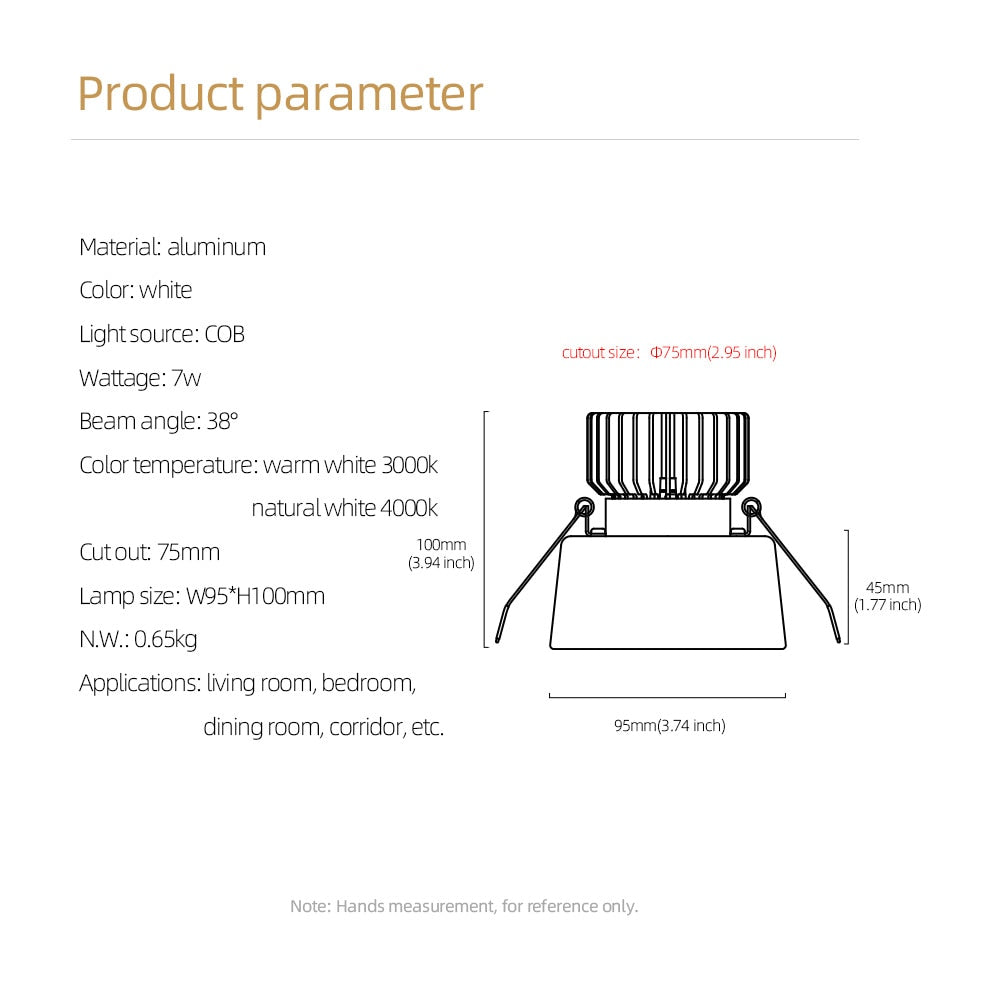 Aisilan Modern Recessed Downlight design led Lamp Ceiling Recess Hidden Lights Indoor Lighting Spot Living Room Spotlights