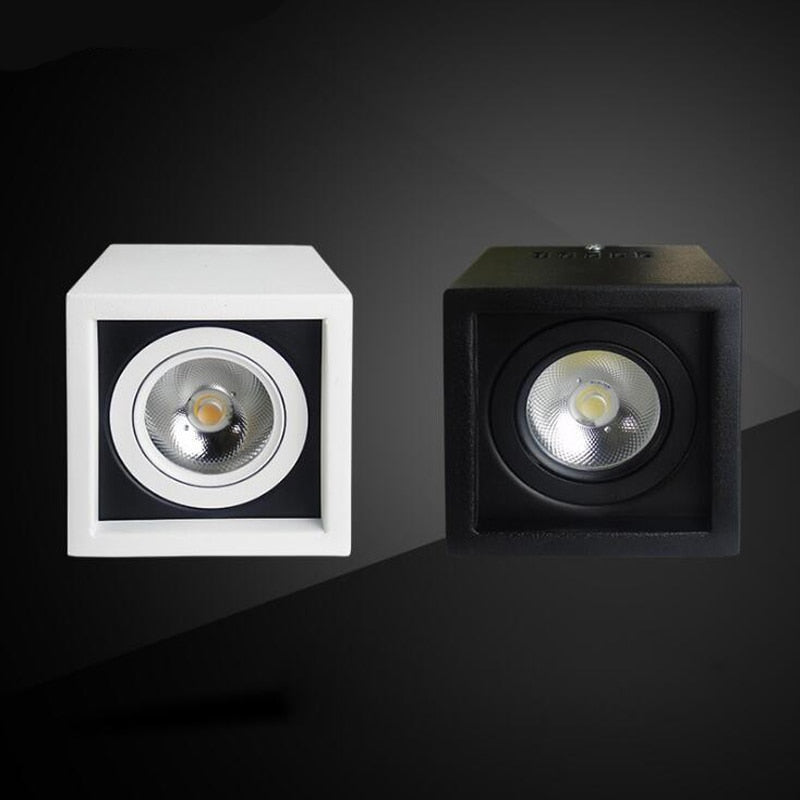 Square COB LED Downlights 15PCS/LOT 7W 10W 15W 20W 30W Surface Mounted LED Ceiling Lamps Spot Light LED Downlights AC85V-265V