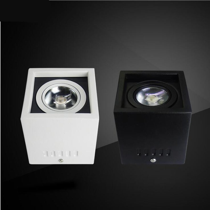 Square COB LED Downlights 15PCS/LOT 7W 10W 15W 20W 30W Surface Mounted LED Ceiling Lamps Spot Light LED Downlights AC85V-265V