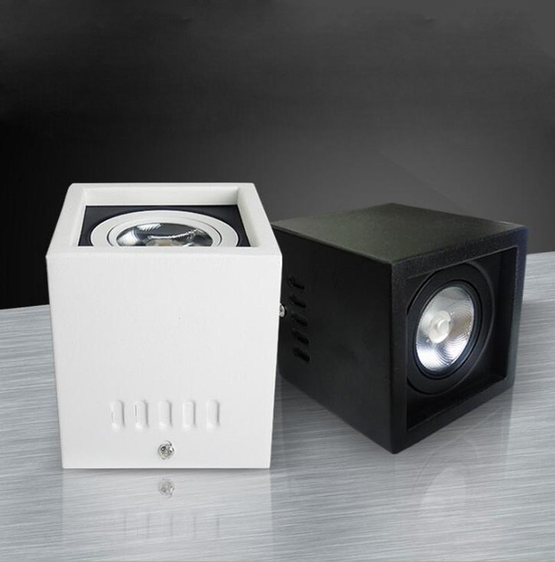 Square COB LED Downlights 15PCS/LOT 7W 10W 15W 20W 30W Surface Mounted LED Ceiling Lamps Spot Light LED Downlights AC85V-265V