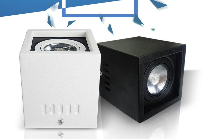 Square COB LED Downlights 15PCS/LOT 7W 10W 15W 20W 30W Surface Mounted LED Ceiling Lamps Spot Light LED Downlights AC85V-265V