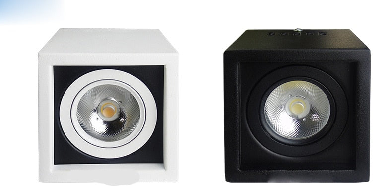 Square COB LED Downlights 15PCS/LOT 7W 10W 15W 20W 30W Surface Mounted LED Ceiling Lamps Spot Light LED Downlights AC85V-265V