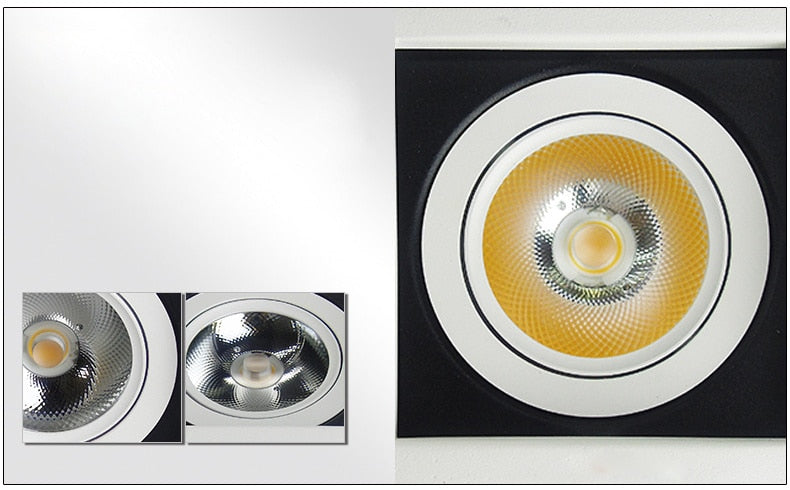 Square COB LED Downlights 15PCS/LOT 7W 10W 15W 20W 30W Surface Mounted LED Ceiling Lamps Spot Light LED Downlights AC85V-265V