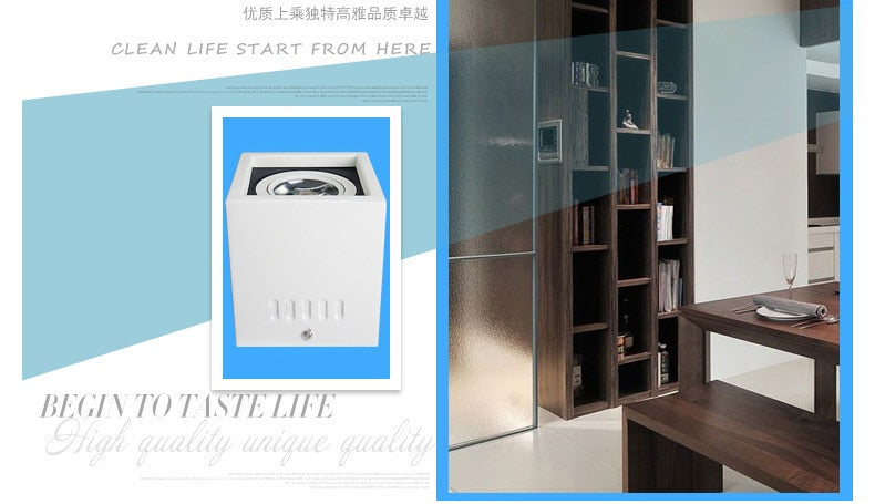 Square COB LED Downlights 15PCS/LOT 7W 10W 15W 20W 30W Surface Mounted LED Ceiling Lamps Spot Light LED Downlights AC85V-265V