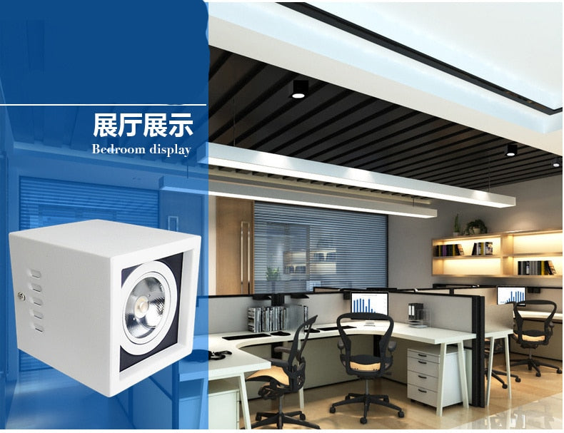 Square COB LED Downlights 15PCS/LOT 7W 10W 15W 20W 30W Surface Mounted LED Ceiling Lamps Spot Light LED Downlights AC85V-265V