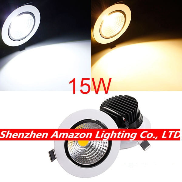 Super Bright 15W COB LED Downlight Recessed Foyer LED Ceiling Down Spot Light 85-265V