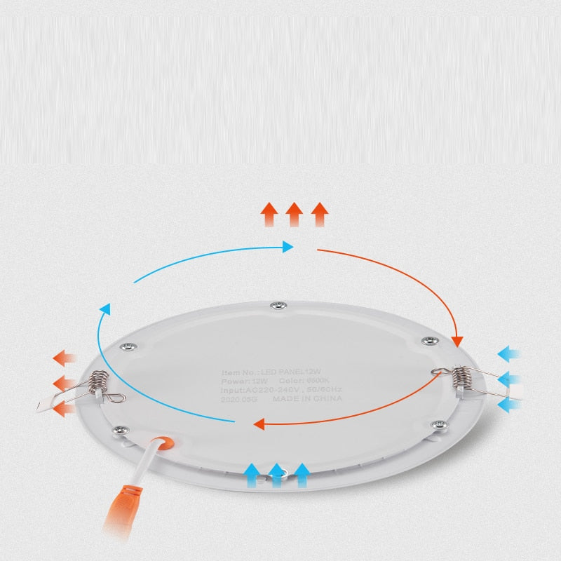 Ultrathin LED Downlight LED Round Panel Light 3W 6W 9W 12W 15W 18W Led Ceiling Recessed Grid Downlight Lamp Lighting 110V 220V