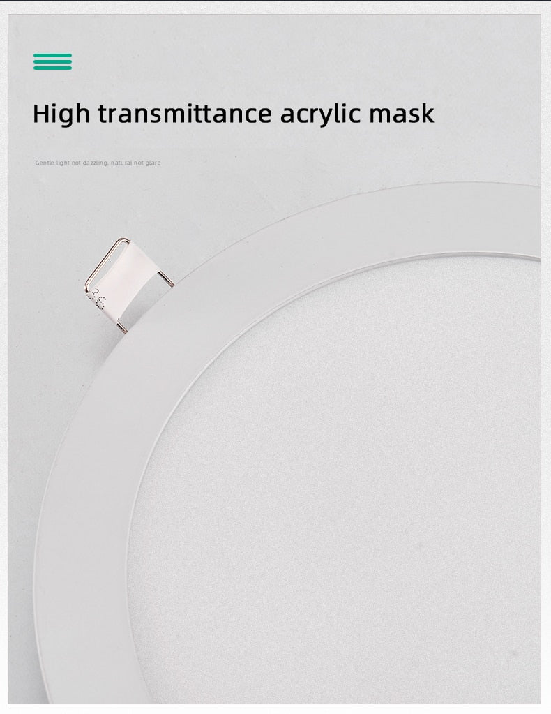 Ultrathin LED Downlight LED Round Panel Light 3W 6W 9W 12W 15W 18W Led Ceiling Recessed Grid Downlight Lamp Lighting 110V 220V