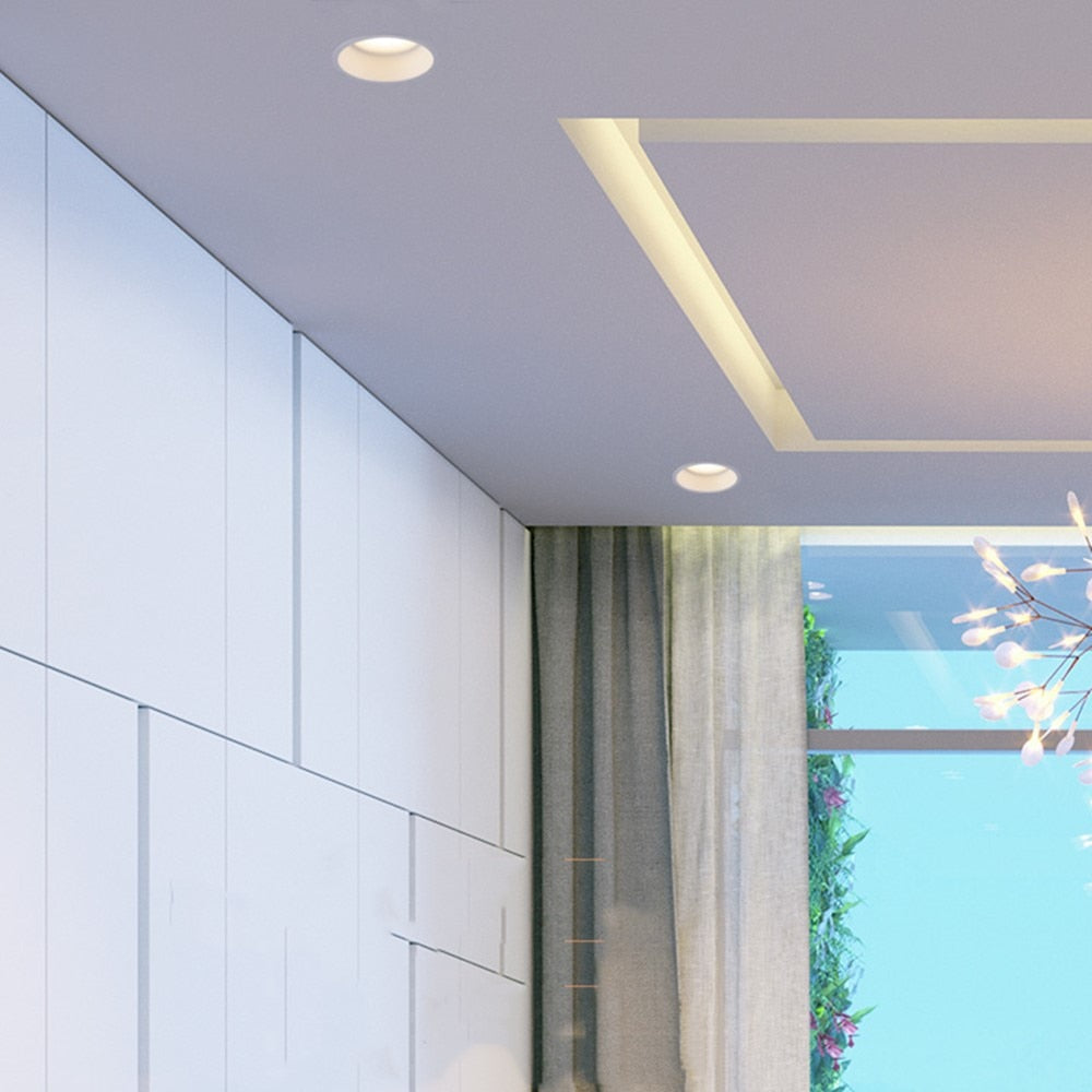 Led Downlight Recessed Led Ceiling Spotlights Aluminum High Brightness 5W 7W 12W 15W  Dimmable Narrow Side No glare AC90-265V