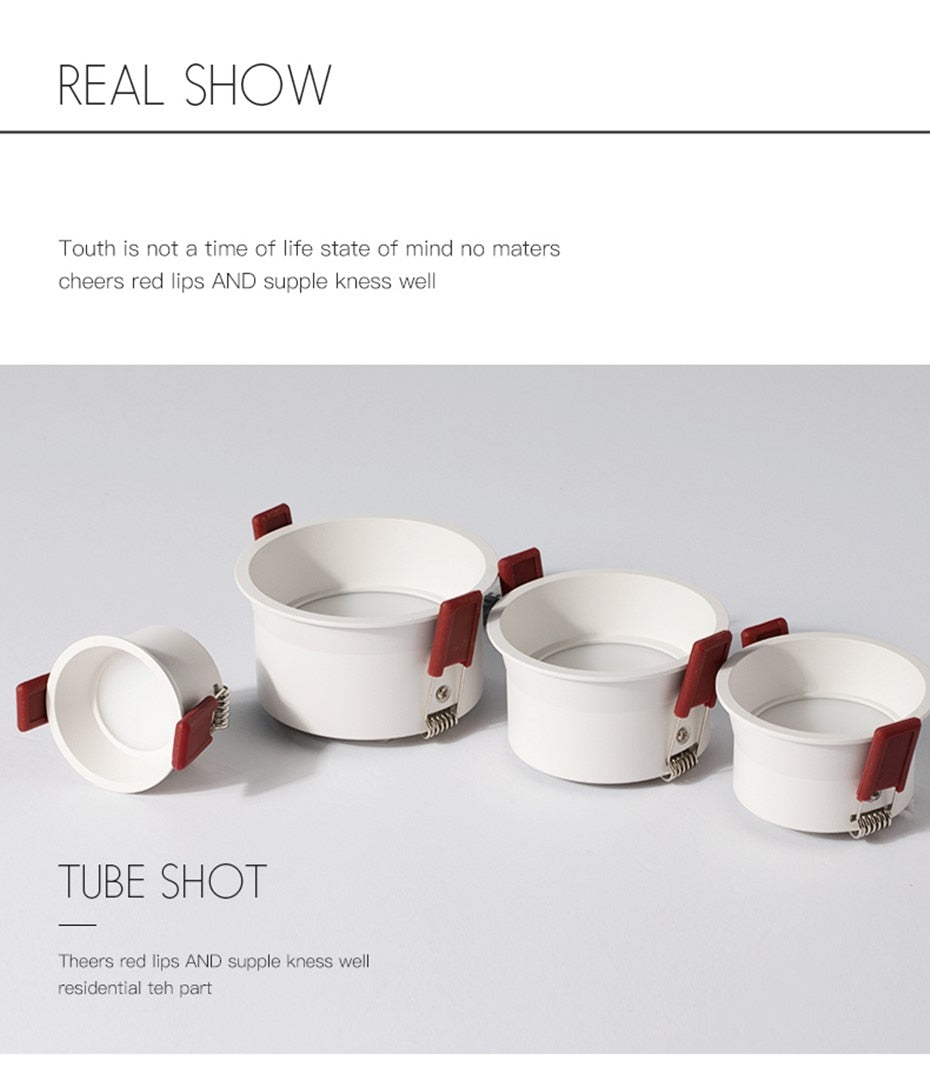 Led Downlight Recessed Led Ceiling Spotlights Aluminum High Brightness 5W 7W 12W 15W  Dimmable Narrow Side No glare AC90-265V