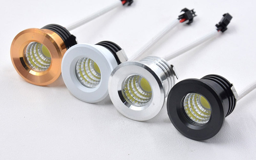 Led Mini Down Light 3W Spot Light Recessed Ceiling Downlight AC85-265V Spotlight Aluminum White Black Silver Gold Shell LED Spot