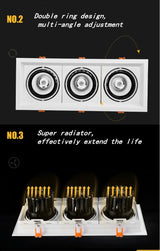 LED Downlight double Dimmable downlight light Ceiling Spot Light 10w 20W 30W AC85-265V ceiling recessed Lights Indoor Lighting